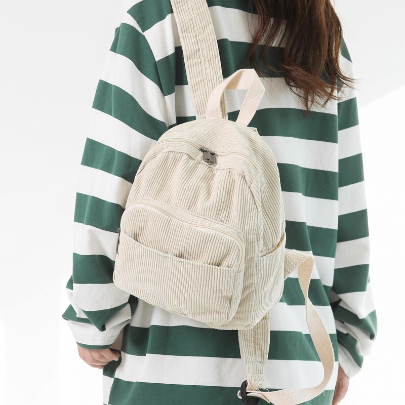 Zaino in velluto a coste beige - G&B Zaino in velluto a coste beige - G&B