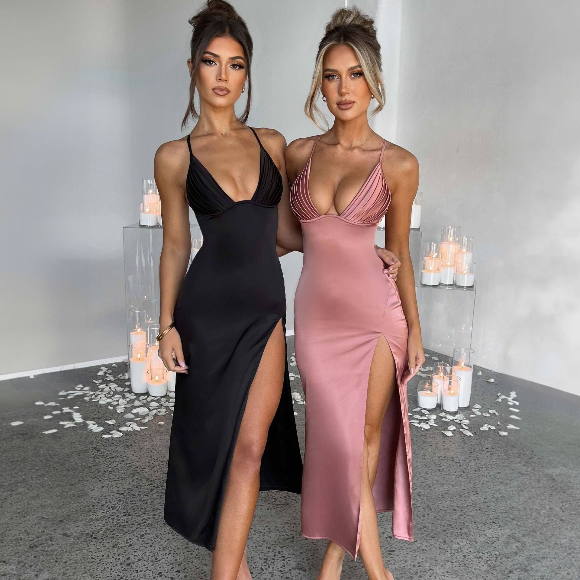 Women's slim deep V-neck party and cocktail dress Aspie Shop