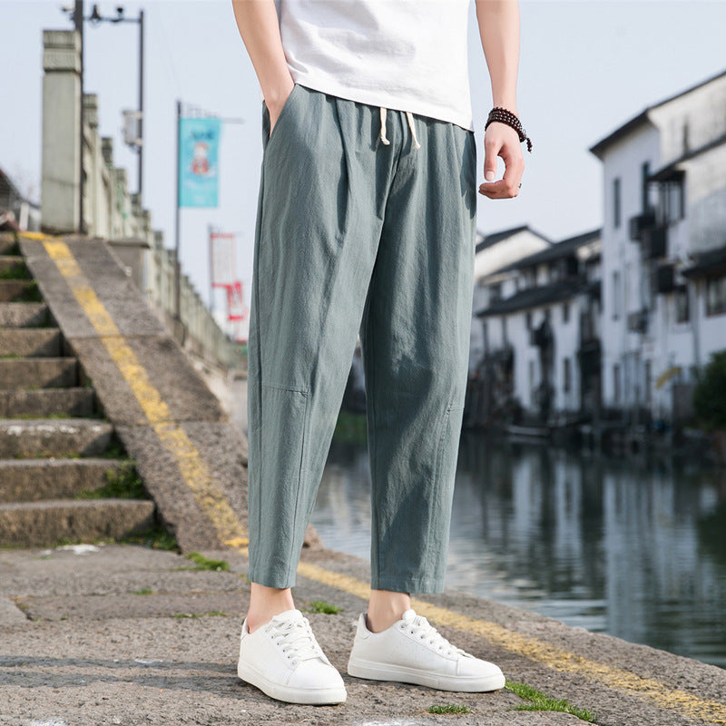 Men's Summer Casual Loose Cotton Linen Pants Aspie Shop