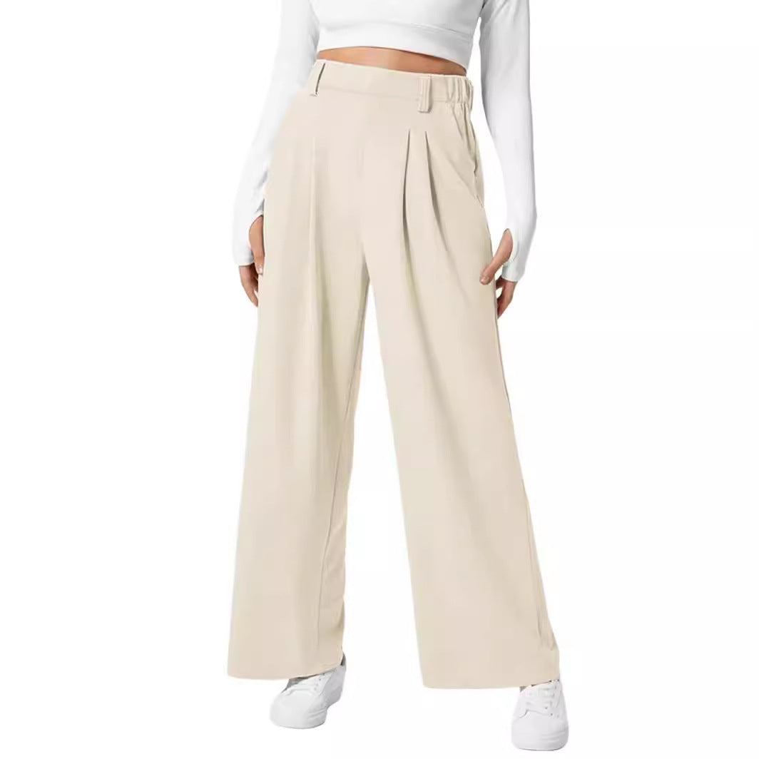 Pantaloni da donna elasticizzati in vita gamba dritta, pantaloni da lavoro elasticizzati da donna con tasche, pantaloni della tuta larghi larghi pantaloni in lino pantaloni estivi a gamba dritta Pantaloni da donna elasticizzati in vita gamba dritta, pantaloni da lavoro elasticizzati da donna con tasche, pantaloni della tuta larghi larghi pantaloni in lino pantaloni estivi a gamba dritta